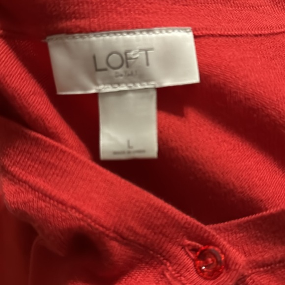 LOFT Coral Cardigan Sweater 3/4 sleeve Large - Picture 5 of 5